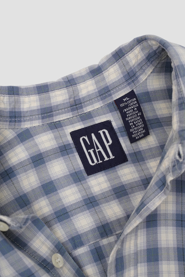 90's "GAP" -Cotton Ombre Check L/S Shirt-