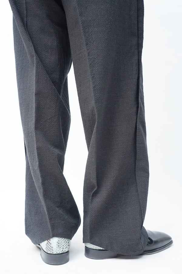 T.SCHENKER -Flying V Mélange Herringbone Trousers-