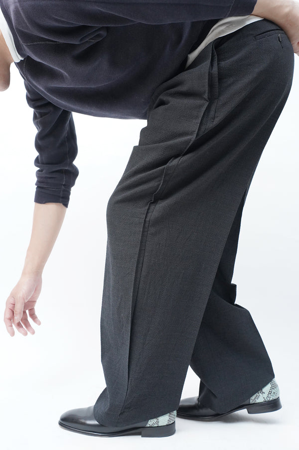 T.SCHENKER -Flying V Mélange Herringbone Trousers-