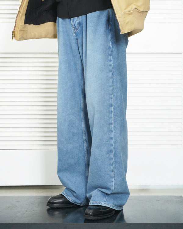 STEVE -WIDE-LEG DENIM JEANS- [WASHED BLUE]