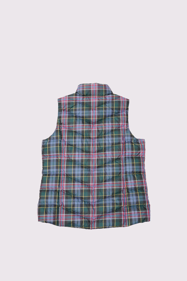 "LANDS' END" -Check Pattern V Quilting Down Vest-