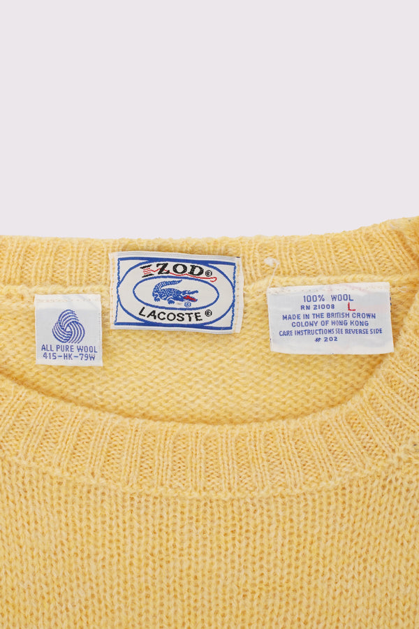 80's "IZOD LACOSTE" -Wool C/N Knit Sweater-