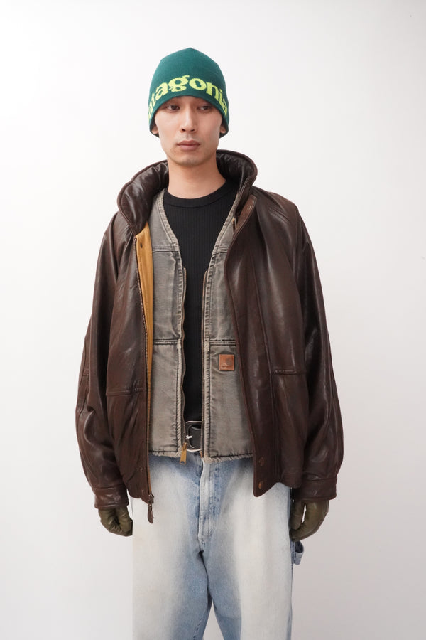 90's "nautica" -Padded Leather Blouson-