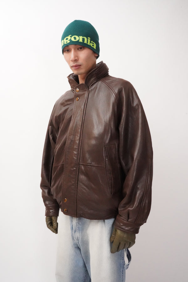 90's "nautica" -Padded Leather Blouson-