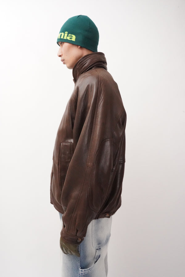 90's "nautica" -Padded Leather Blouson-