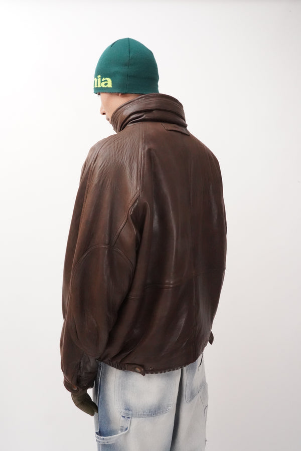 90's "nautica" -Padded Leather Blouson-