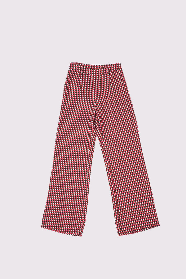 "UNKNOWN" -Check Pattern Jacquard Knit Pants-