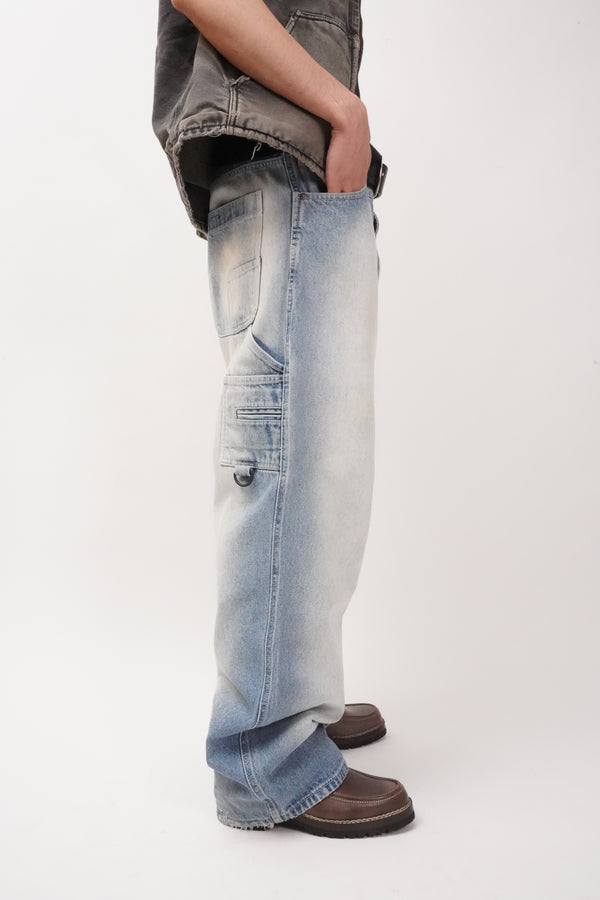 "U&U" -Painter Baggy Denim Pants-