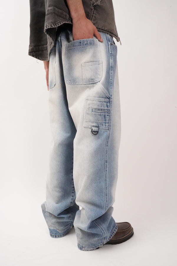 "U&U" -Painter Baggy Denim Pants-