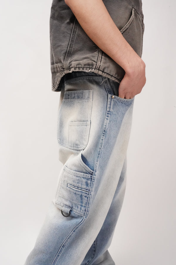 "U&U" -Painter Baggy Denim Pants-