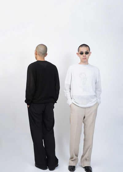 “ES:S”– HIGH GAUGE COTTON KANOKO L/S CREWNECK KNIT –