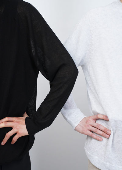 “ES:S”– HIGH GAUGE COTTON KANOKO L/S CREWNECK KNIT –