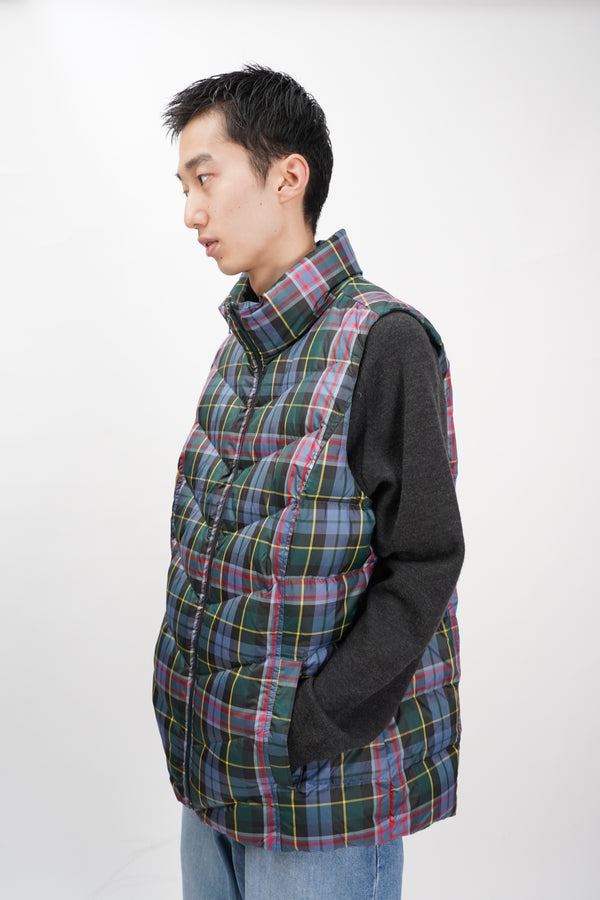 "LANDS' END" -Check Pattern V Quilting Down Vest-