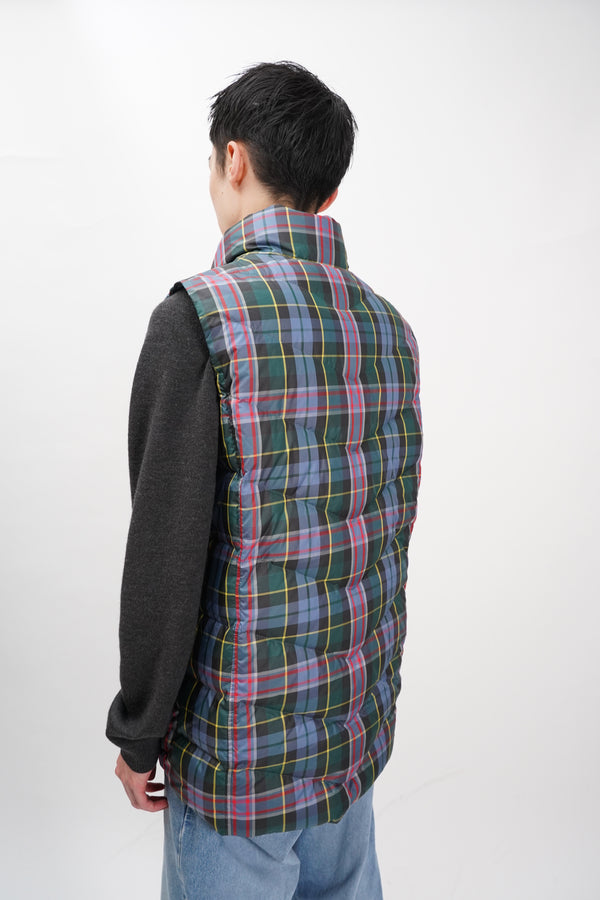 "LANDS' END" -Check Pattern V Quilting Down Vest-