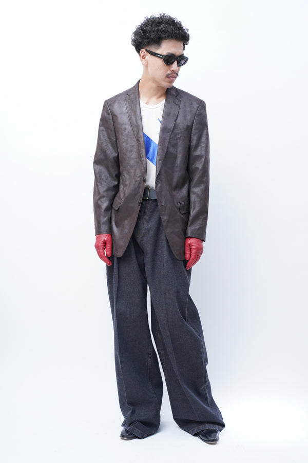 "CALVIN KLEIN" -Fake Leather 2B Jacket-