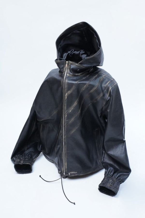 –TURENNE LEATHER TRACK JACKET–
