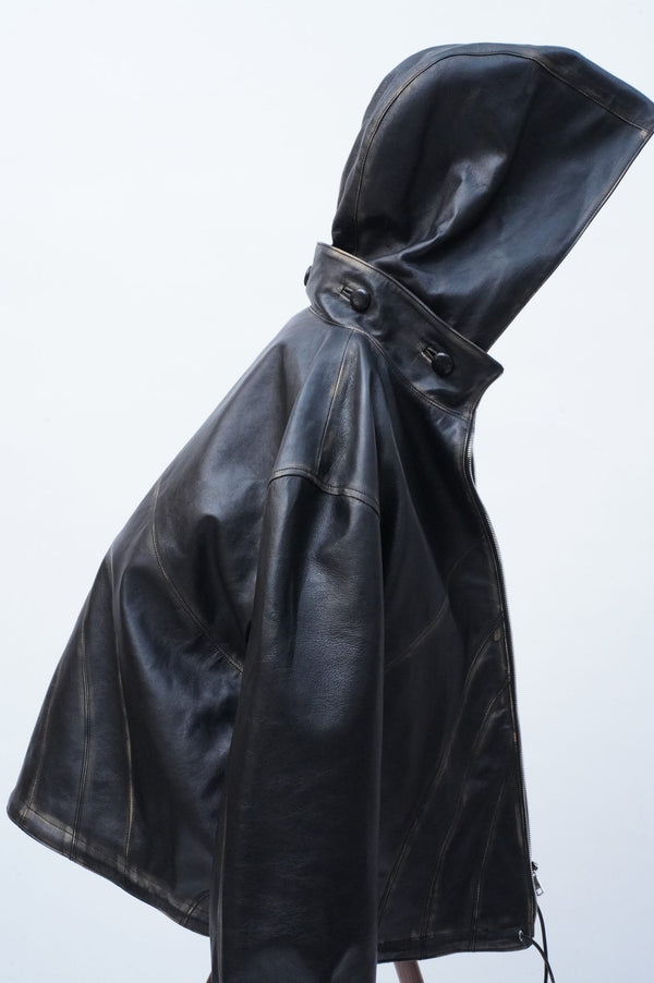 –TURENNE LEATHER TRACK JACKET–