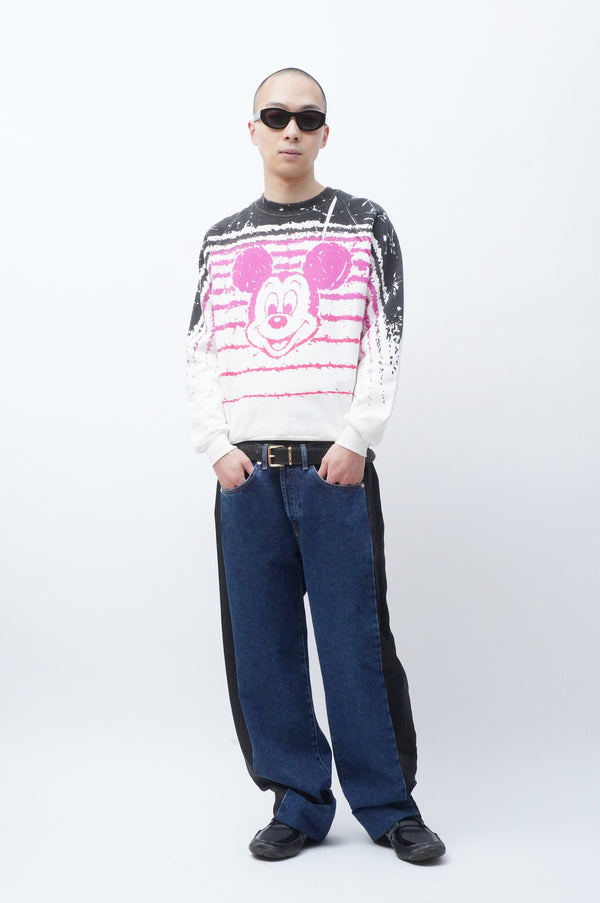 80-90's "Disney" -"Mickey Mouse" Print Sweat Shirts-
