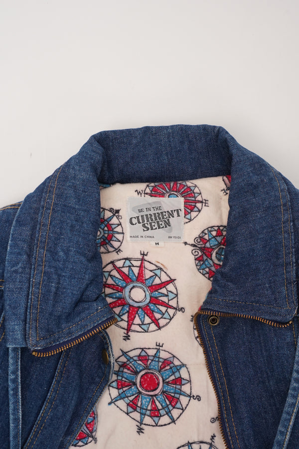 80's "CURRENT SEEN" -Denim Padded Jacket-