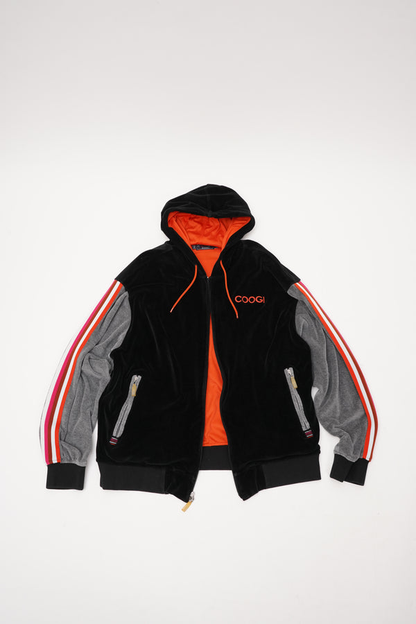 "COOGI" -Logo Embroidery Velour Track Jacket/Pants-