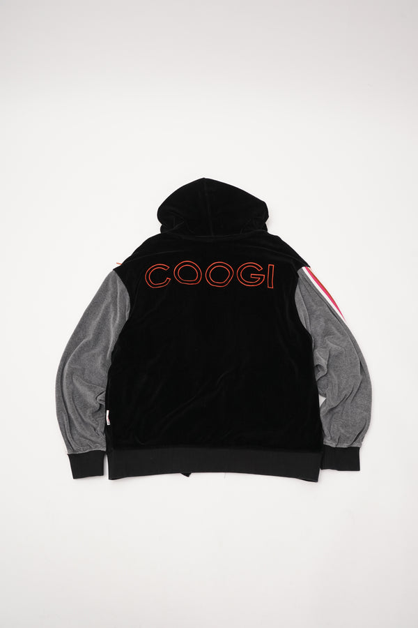 "COOGI" -Logo Embroidery Velour Track Jacket/Pants-