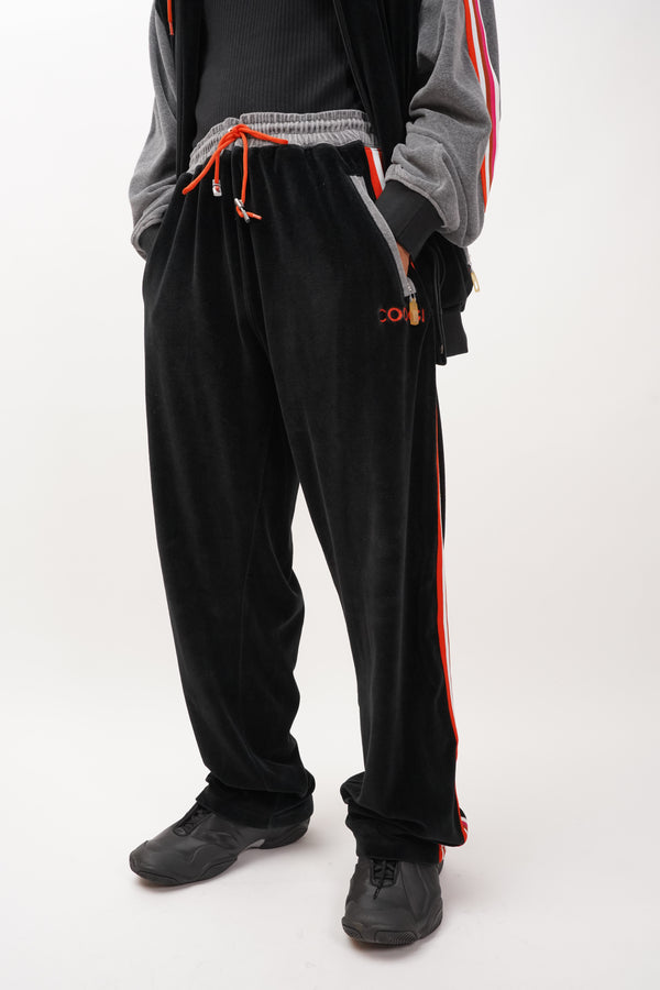 "COOGI" -Logo Embroidery Velour Track Jacket/Pants-