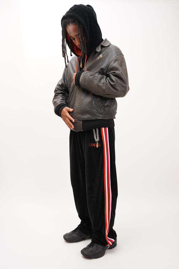 "COOGI" -Logo Embroidery Velour Track Jacket/Pants-