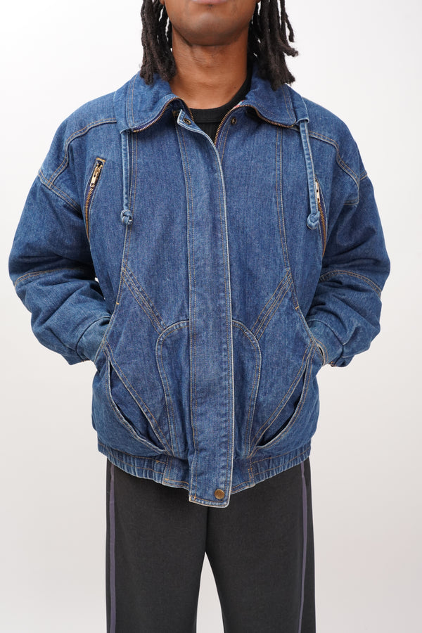 80's "CURRENT SEEN" -Denim Padded Jacket-