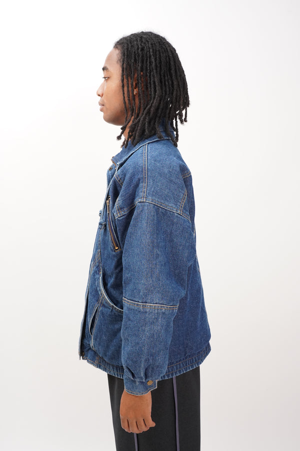 80's "CURRENT SEEN" -Denim Padded Jacket-