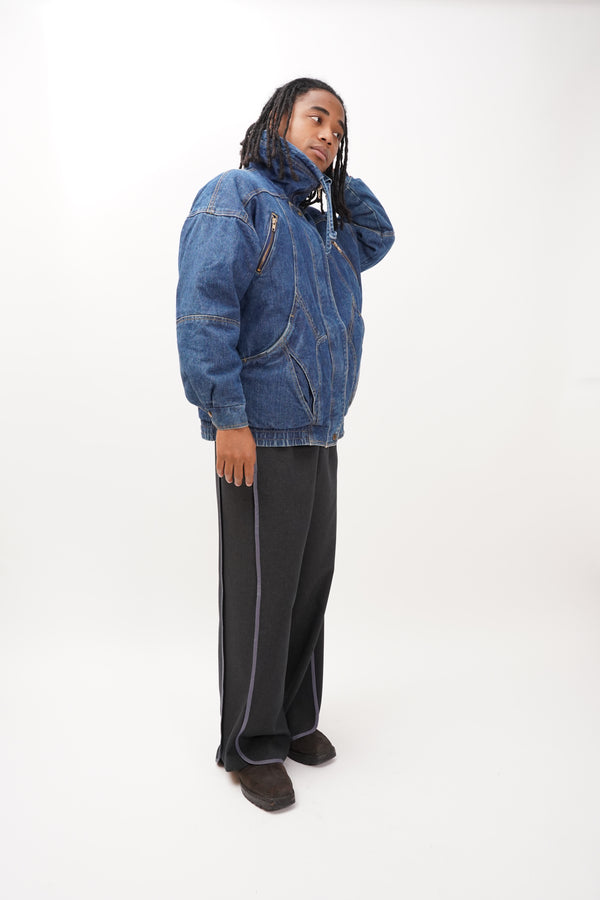 80's "CURRENT SEEN" -Denim Padded Jacket-