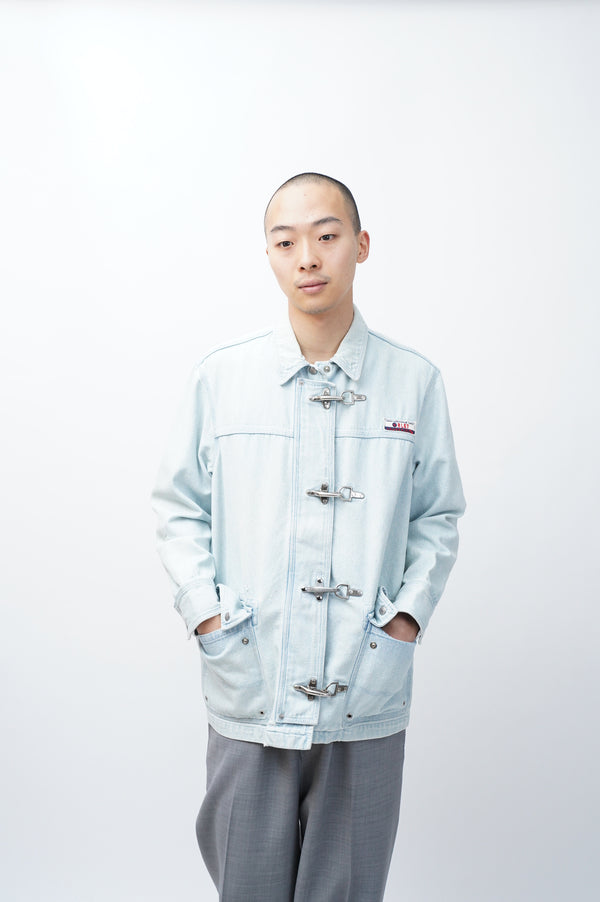 "LAUREN RALPH LAUREN" -Indigo Dyed Cotton Canvas Fireman Jacket-