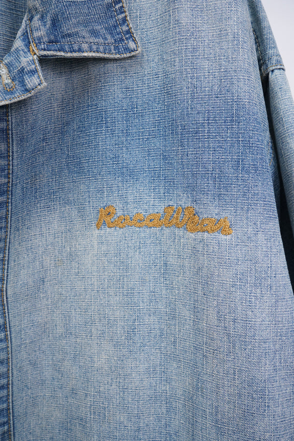2000's "ROCAWEAR" -Cotton/Poly Slub Denim Trucker Jacket-