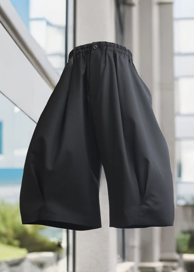 -Pleated Balloon Dress Shorts-