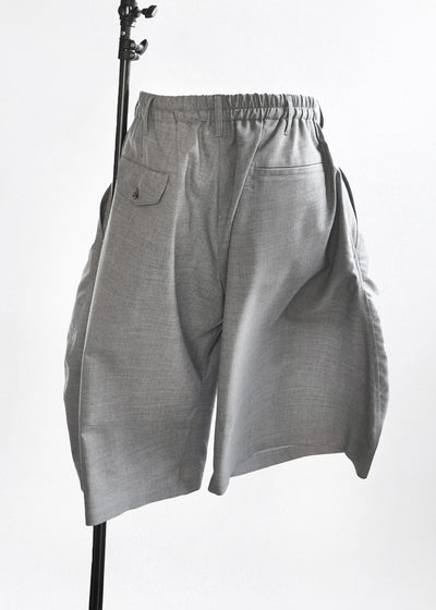 -Pleated Balloon Dress Shorts-