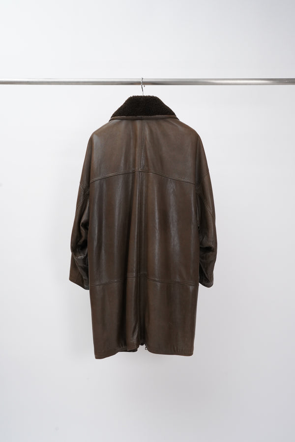 80's "Gianni Varsace" -Designed Leather Coat-