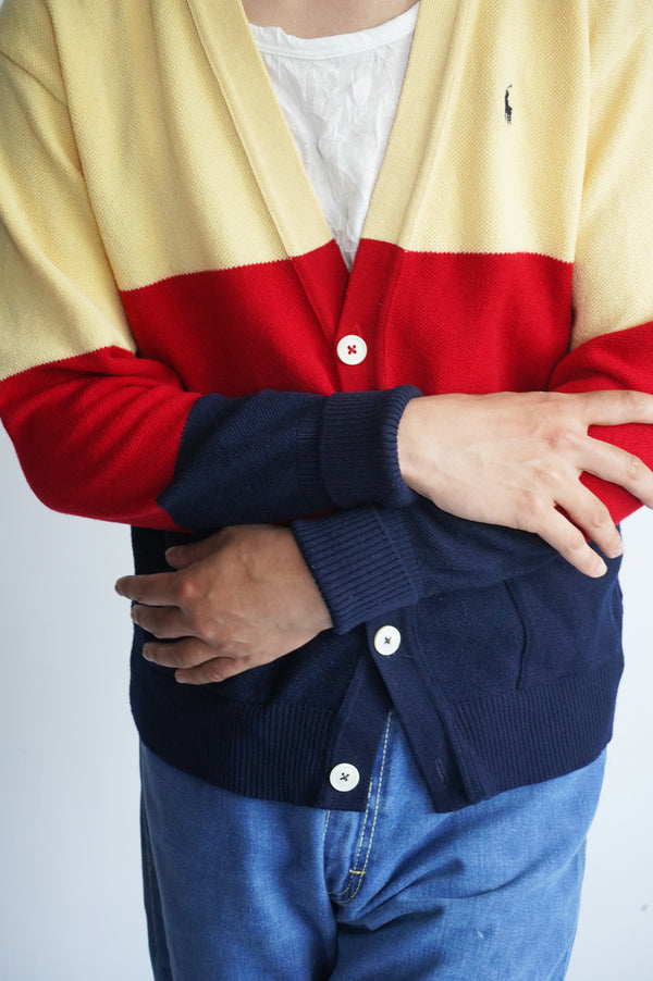 90's "Polo by Ralph Lauren" -"Made in Great Britain" Wool Knit Cardigan-