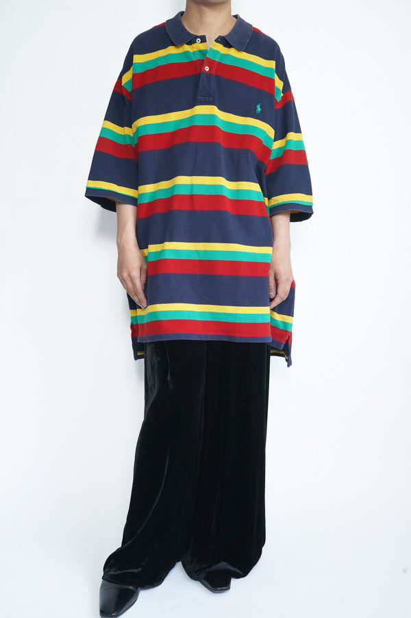 90's "Polo by Ralph Lauren" -Border S/S Polo Shirt-