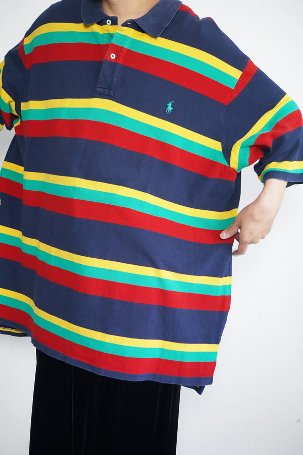 90's "Polo by Ralph Lauren" -Border S/S Polo Shirt-