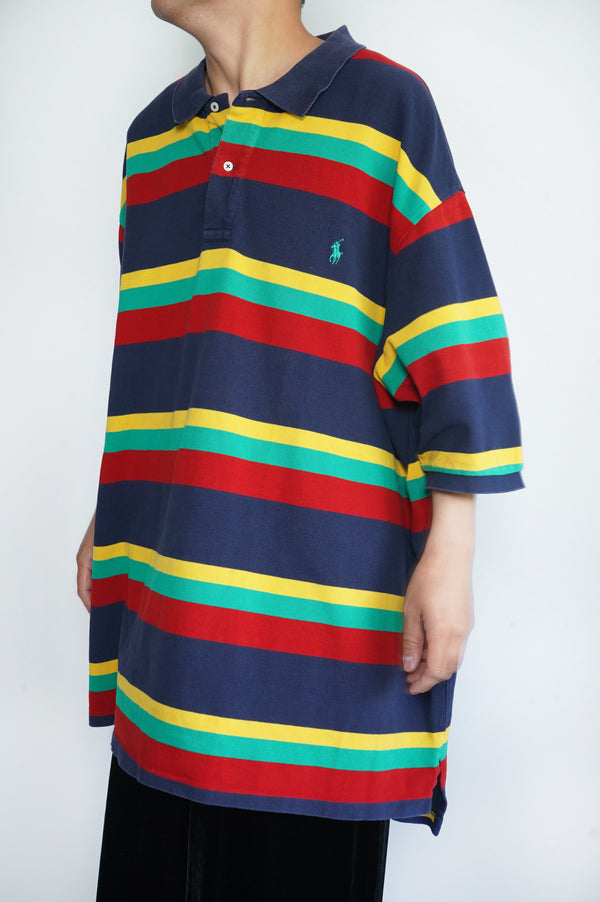 90's "Polo by Ralph Lauren" -Border S/S Polo Shirt-