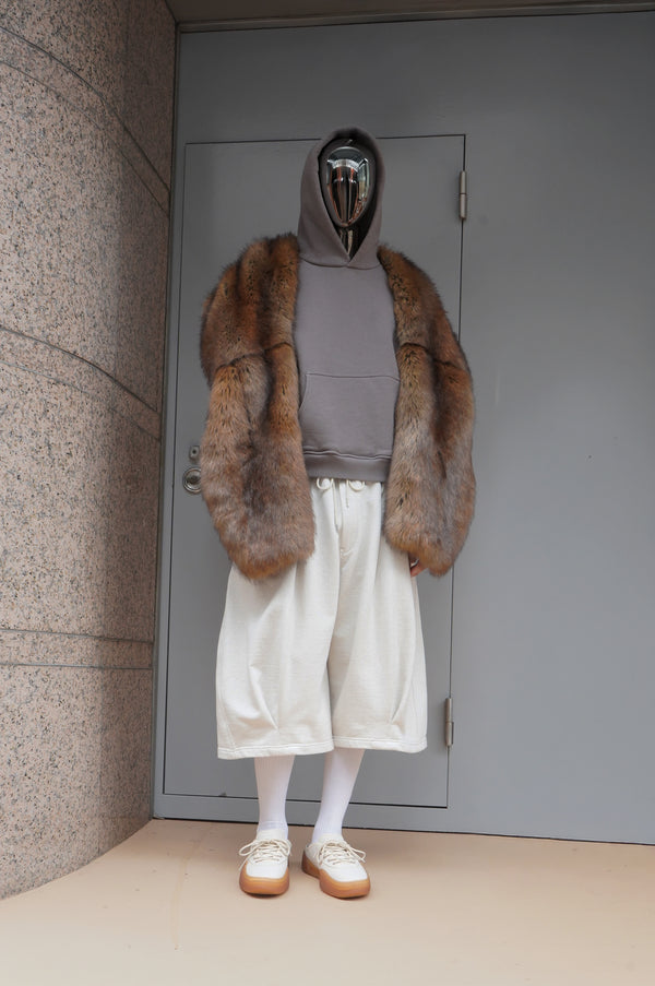 -Pleated Balloon Sweat Shorts-