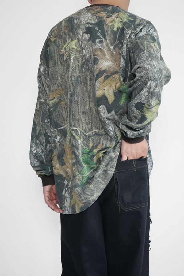 90's "UNKNOWN" -Real Tree Camo Cotton Mesh L/S Tee-