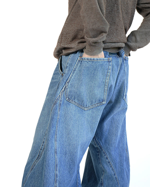KHOKI -3D cutting denim pants-