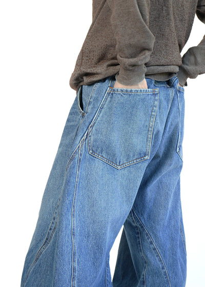 KHOKI -3D cutting denim pants-
