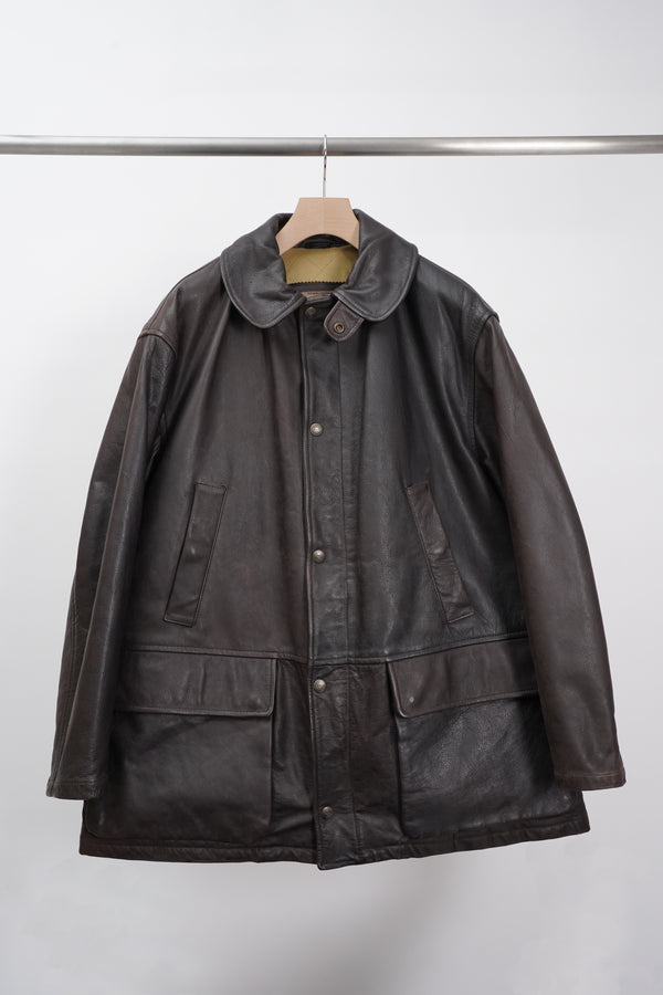 90's "Armani Jeans" -Leather Car Coat-