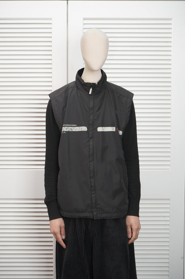 00`s "STUSSY" -Nylon Zip-up Vest-