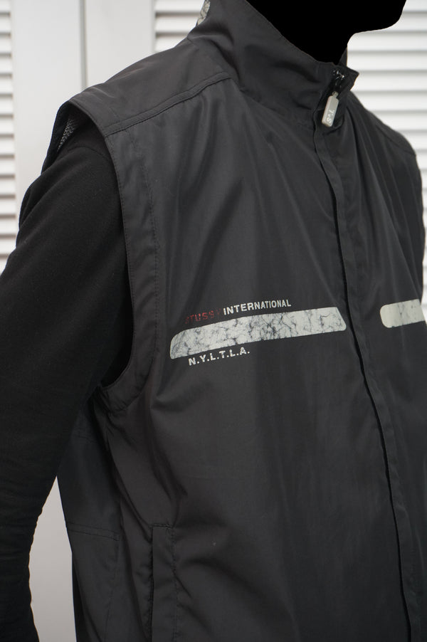 00`s "STUSSY" -Nylon Zip-up Vest-