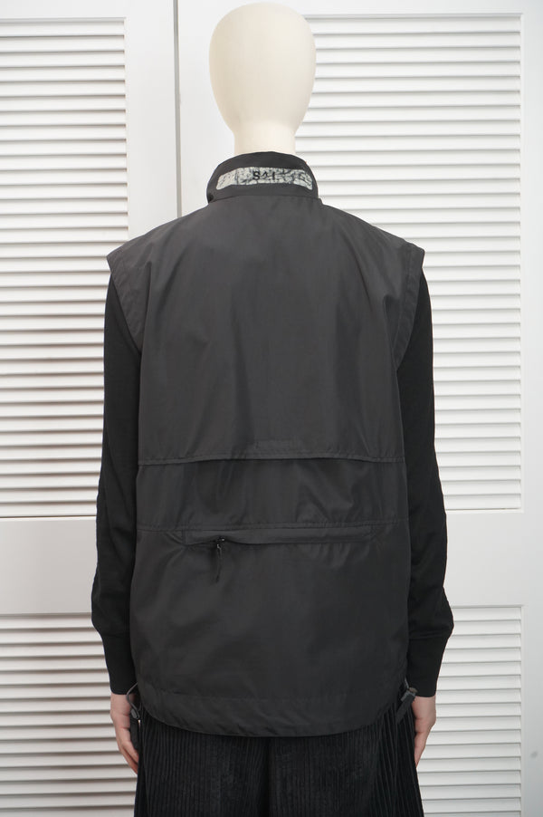 00`s "STUSSY" -Nylon Zip-up Vest-