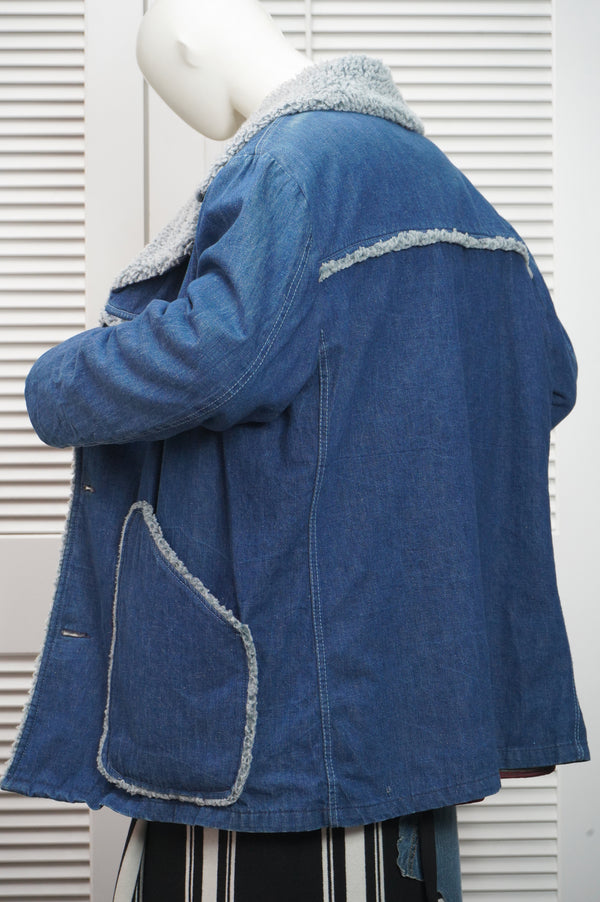 70's "CAMPUS" -Denim Boa jacket-