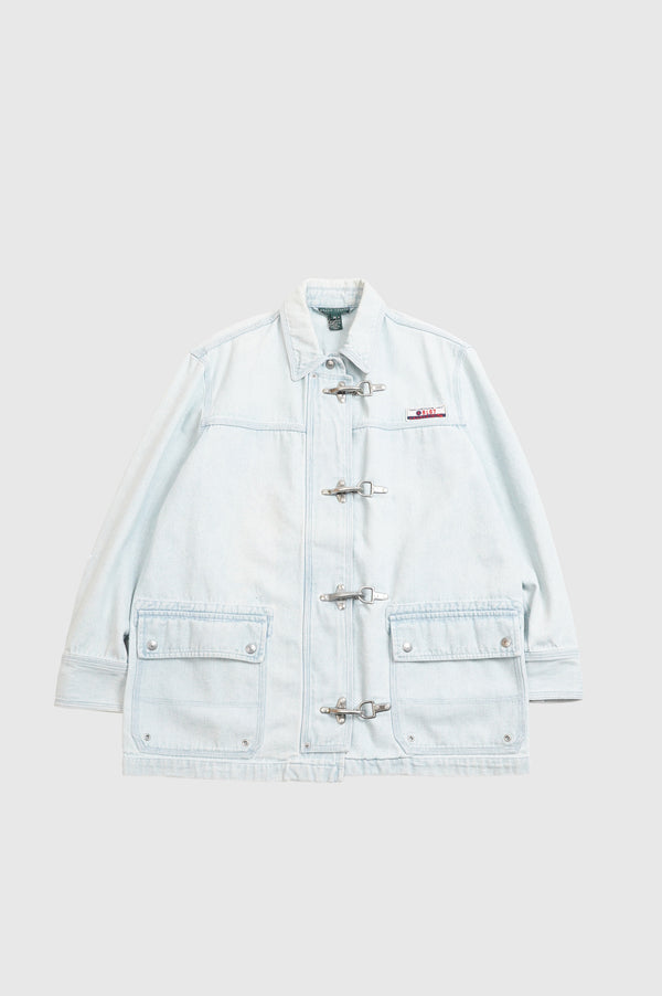 "LAUREN RALPH LAUREN" -Indigo Dyed Cotton Canvas Fireman Jacket-