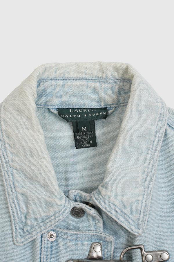 "LAUREN RALPH LAUREN" -Indigo Dyed Cotton Canvas Fireman Jacket-